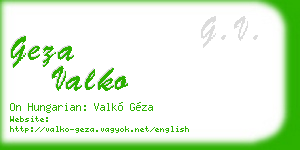 geza valko business card