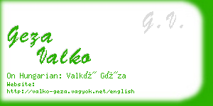 geza valko business card